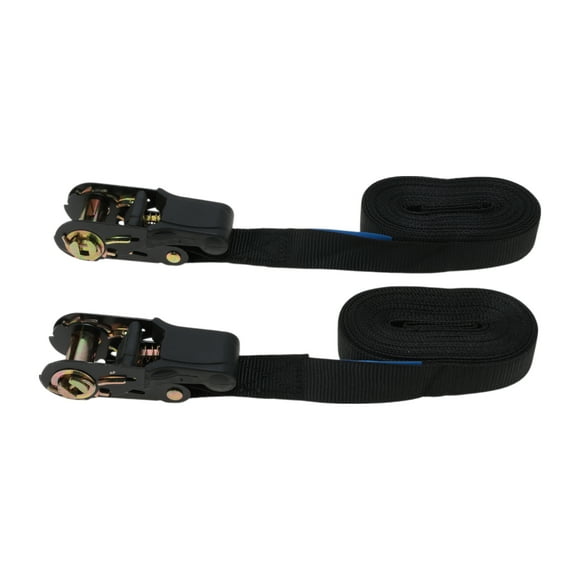 Unique Bargains Ratchet Tie Down Straps 2 Pcs 1 Inch x 20 Feet 1,764lb Ratchet Strap Lashing Straps for Roof Rack Motorcycle Trucks Trailer Black