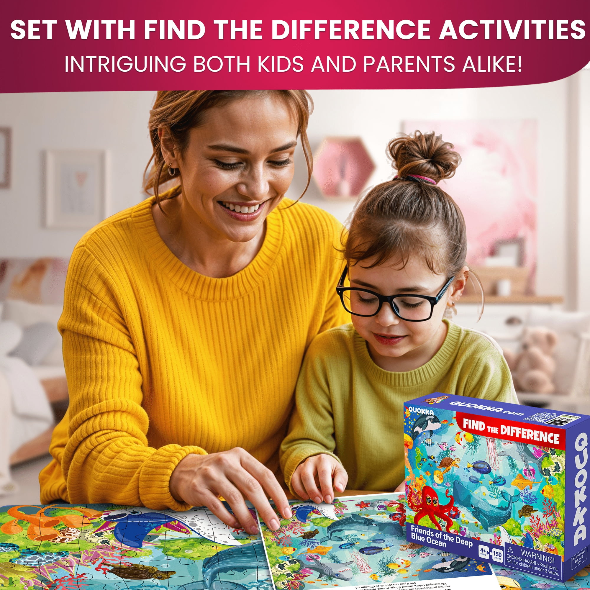 QUOKKA Floor Puzzles for Kids Ages 8-10 – 3X150 Piece Puzzles for Kids Ages 4-6
