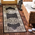 thumbnail image 2 of Safavieh Courtyard Cynthia Oriental Indoor/Outdoor Runner Rug, Black/Sand, 2'3" x 12', 2 of 9
