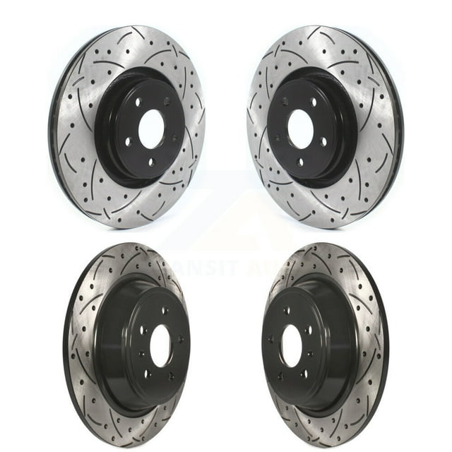 DS-One Front Rear Coated Drilled Slotted Disc Brake Rotors Kit for Car Lincoln MKC KD-100372
