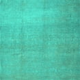 thumbnail image 1 of Ahgly Company Machine Washable Indoor Square Abstract Turquoise Blue Contemporary Area Rugs, 4' Square, 1 of 4