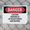 thumbnail image 5 of (2 Pack) Caution Beware Of Jet Blast Props And Rotors OSHA Danger Sign 14 Inch X 10 Inch Plastic Sign, Weather Resistant, UV Protected for Workplace, Business, and Construction Site,, 5 of 8