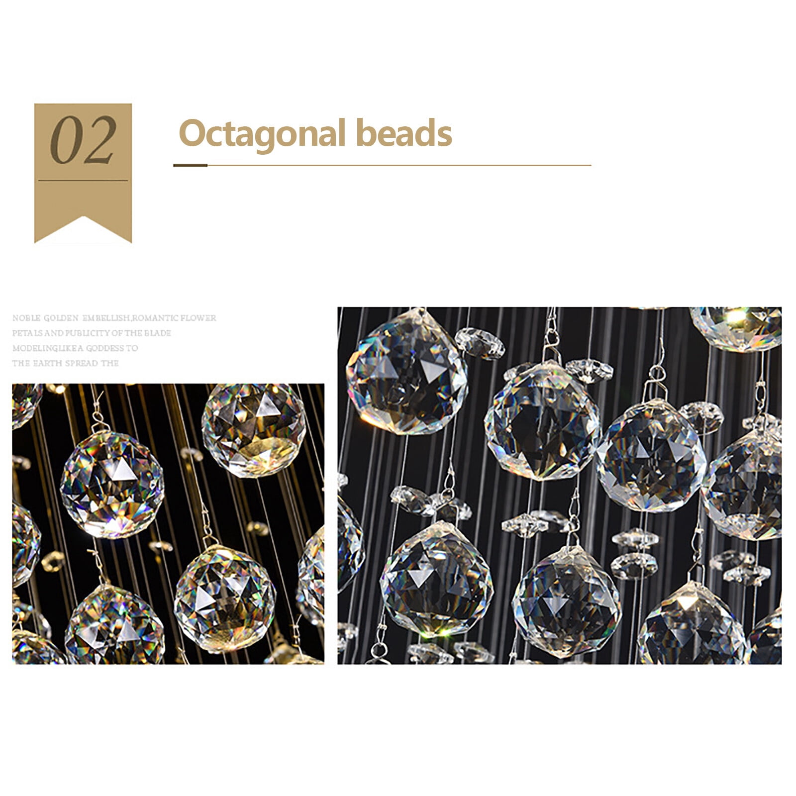 Miumaeov Luxury K9 Crystal Pendant Light Raindrop Ceiling Lamp Chandelier Lighting Fixture