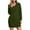 Army Green, variant on Women's Loose Dresses Women's Long Sleeved Lapel V-neck Sportswear Loose Solid Color Dress