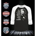 thumbnail image 2 of Shop4Ever Men's Free Speech Inspiring Quote Frederick Douglass Raglan Baseball Shirt XXX-Large Black/White, 2 of 4