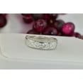 thumbnail image 2 of Men’s Wedding Band with Side Stones Diamond Simulated 925 Sterling Silver Anniversary Ring SKU:00155, 2 of 5