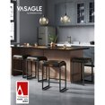 thumbnail image 2 of VASAGLE EKHO Collection - Bar Stools Set of 2, Kitchen Counter Stools, Synthetic Leather with Stitching, Mid-Century Modern, 26-Inch Tall, Home Bar Dining Room, Easy Assembly, Ink Black, 2 of 5