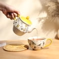 thumbnail image 5 of Taimei Teatime Tea Set for Adults, 15oz Teapot with Infuser and Cup Set, Ceramic Tea for One Set with Handpainted Bee and Floral Pattern, Loose Leaf Tea Maker Set, 5 of 7