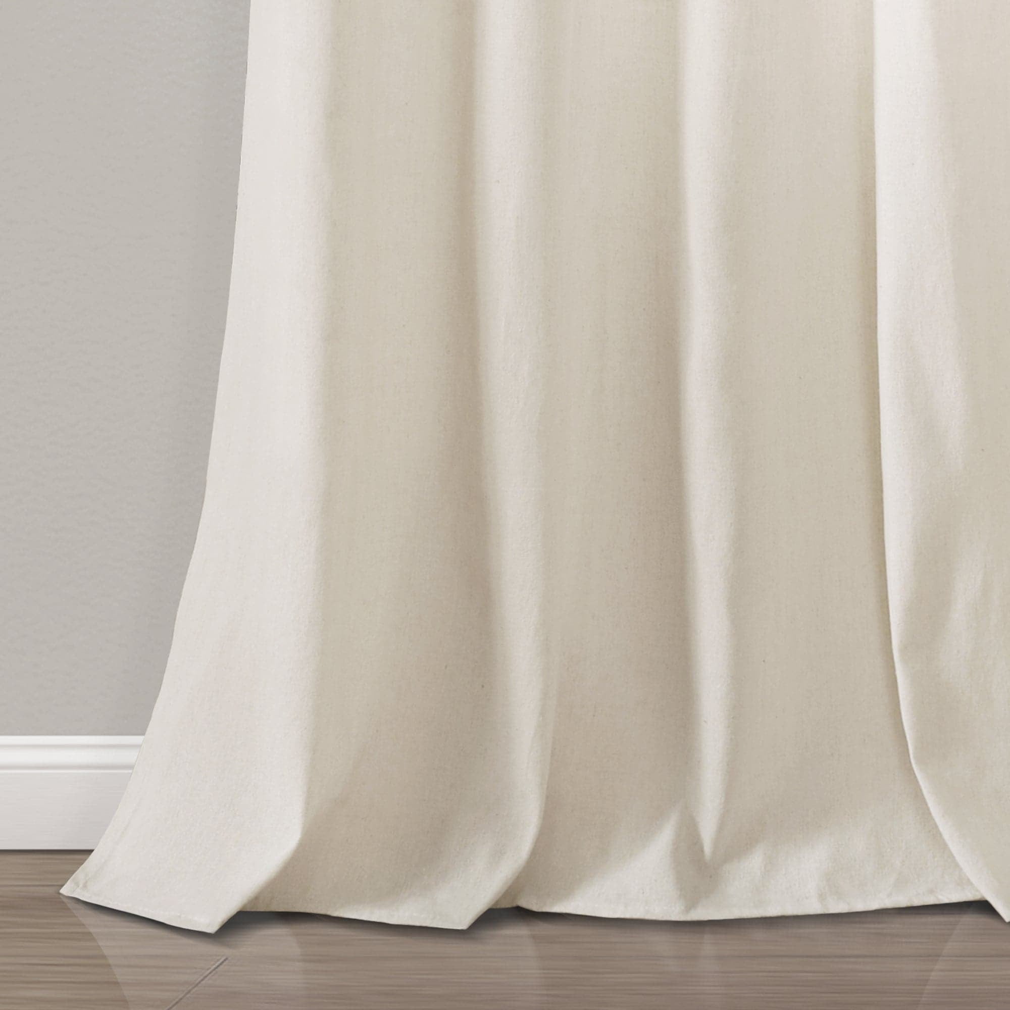 Lush Decor Farmhouse Fau X Linen Colorblock Pleated Single Window Curtain Panel - Blue/OffWhite - 40 X 84