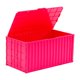 thumbnail image 2 of Estuche de almacenamiento de contenedor de carga en miniatura con tapa y soporte único de gran capacidad. Rosa roja, 2 of 9