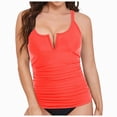 thumbnail image 6 of HCNTES Women Tankini Top Only - Tummy Control Bathing Suit Top Modest Swim Tank Top Swimsuits No Bottom (Y508-Watermelon Red,M), 6 of 9