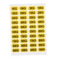 thumbnail image 3 of Etiquetas para apilar pesas Strade Fareast Limited pegatinas con números de peso de 5 a 100 kg fondo amarillo, 3 of 8