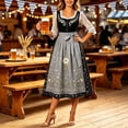 thumbnail image 4 of BRGZLK Women's German Dirndl Dress Trendy Novel Oktoberfest Costume Square Neck Lace Trim Bavarian Beer Carnival Halloween Outfit Multicolor G M, 4 of 5