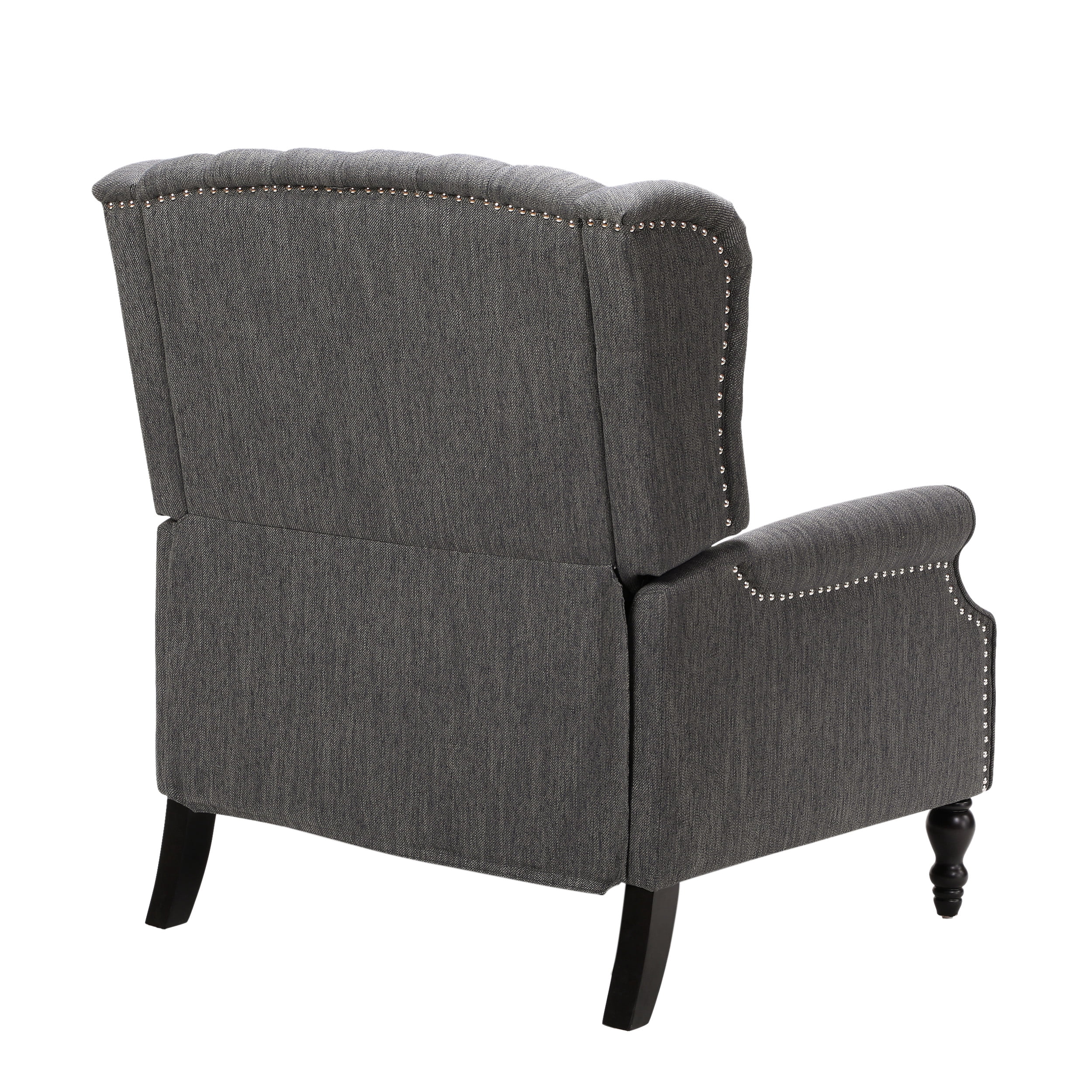 Noble House Khalid Oversized Fabric Push Back Recliner, Gray