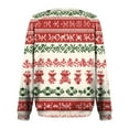 thumbnail image 4 of Women's Fashion Casual Long Sleeve Christmas Printed Neck Sweatshirt Top, Raglan Sleeve Design, Comfortable Pullover for Women, Festive Holiday Wear,Watermelon Red,L, 4 of 4