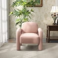 thumbnail image 3 of SEYNAR Mid-Century Modern Velvet Upholstered Accent Chair,Elephant Trunk Lounge Chair for Living Room(Pink), 3 of 6