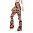 thumbnail image 2 of Girls' Leggings Cross Flare Pants with Pockets Black Soft Stretchy High Waisted Pants for Kids Child Yoga Dance, 2 of 7