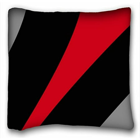 Red And Grey Pillows WinHome Square Pillowcase Black Red Grey Modern Style Throw Pillow Case Cases Cover Cushion Covers Sofa Size 20x20 Inches Two Side ()