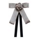 thumbnail image 4 of Broche de cinta de corbata de lazo, decoración de corbata de bownot, alfiler de cuello para mujeres, elegante corbata de diamantes de imitación para Gris, 4 of 8
