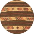thumbnail image 1 of Ahgly Company Indoor Round Abstract Brown Contemporary Area Rugs, 6' Round, 1 of 4