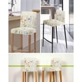 thumbnail image 5 of Spring Floral Bar Stool Covers Set of 2, Summer Flower Botanical Farmhouse Stretch Washable Bar Chair Covers with Backs, Removable Pub Counter Height Chair Cover for Kitchen Dining Room Cafe, 5 of 7