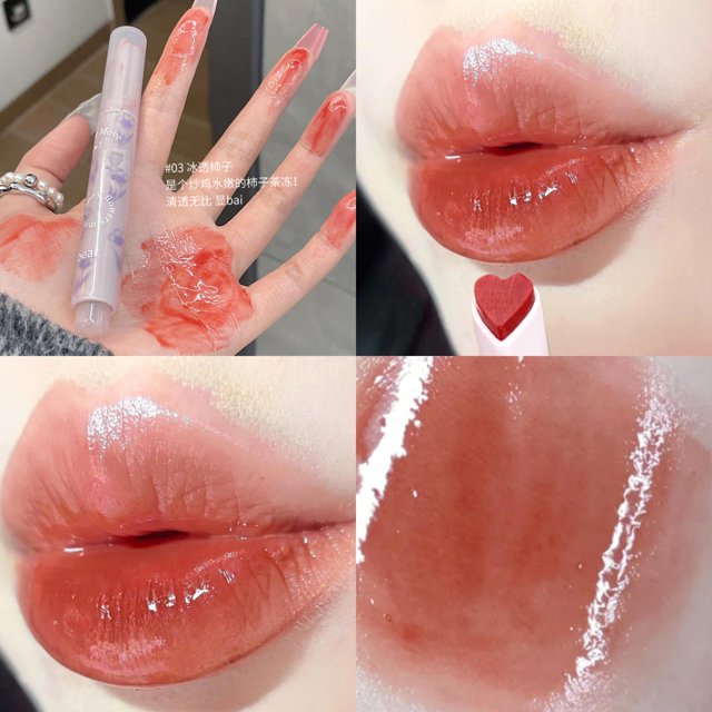Gege bear Lápiz Labial Flor Miel Gelatina Hidratante Brillo De Labios De Larga Duración Herramientas De Maquillaje Coreano Pigmentado Sexy Vidrio Cosmético Para Las Mujeres NO.GX1030 Gao Jiahui unisex