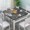 thumbnail image 2 of Elastic Edge Fitted Tablecloth, Marble Pattern Printed on Wrinkle Resistant Polyester Table Cover, for Kitchen Dining Party Patio Tabletop Decoration, Fit for 34" x 34"Square Table, 2 of 5