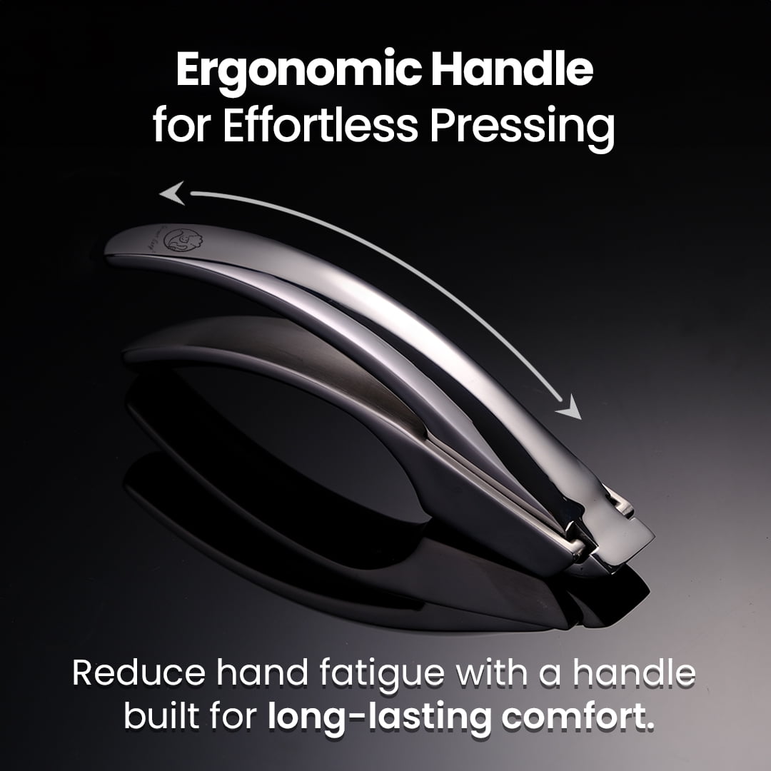 Gourmet Easy -No Peeling Required Stainless Steel Garlic Press with Detachable Handle for Coarse Mincing - Premium Garlic Mincer Tool, Rust-Proof, Easy to Clean, Dishwasher Safe Garlic Crusher