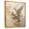 thumbnail image 2 of Designart "Minimalist Beige And Gold Peace" Dove Floater Framed Wall Art Living Room, 2 of 5
