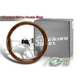 thumbnail image 2 of W-Power 18" Dark Wood Grip 5-Hole Aluminum Chrome 3-Spoke Vintage Steering Wheel, 2 of 5