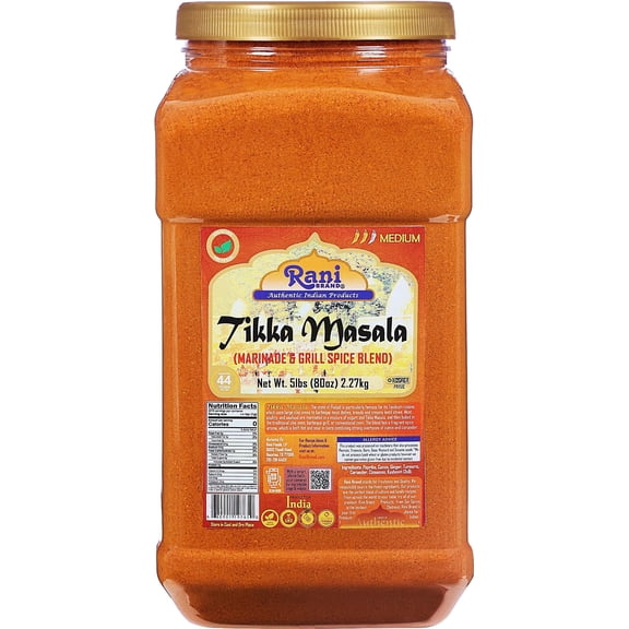 Rani Tikka Masala Indian 7-Spice Blend 80oz (5lbs) 2.27kg Bulk PET Jar ~ All Natural | Salt-Free | Vegan | No Colors | Gluten Friendly | NON-GMO | Kosher | Indian Origin