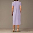 thumbnail image 6 of Nightgowns for Women Lightweight Casual Criss Cross Short Sleeve Maxi Sleep Shirts with Side Pockets, 6 of 7