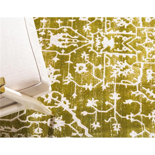 Unique Loom 3129980 2 ft. 7 in. x 10 ft. Olympia New Classical Runner Rug, Light Green