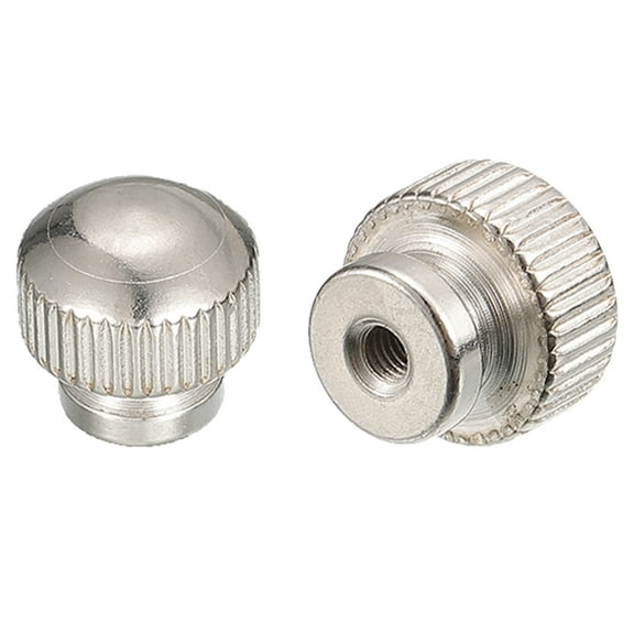 Knurled Thumb Nuts, 2 Pack M3 x D13mm x H13mm Carbon Steel Blind Hole Nuts
