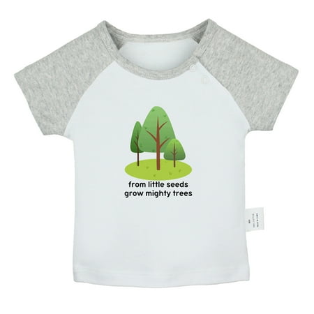 

iDzn From Little Seeds Grow Mighty Trees Funny T shirt For Baby Newborn Babies T-shirts Infant Tops 0-24M Kids Graphic Tees Clothing (Short Gray Raglan T-shirt 18-24 Months)