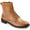 Tan, variant on Signature Womens Genuine Leather Natara Round Toe Stacked Combat Booties