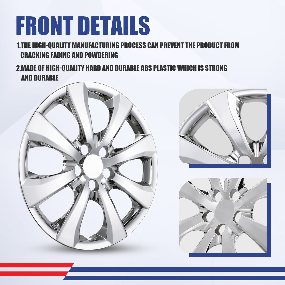 4pcs/Set 16" Hubcaps Wheel Rims Cover for 2009-2025 Toyota Corolla /2023-2025 Toyota Corolla Hybrid /2009-2014 Toyota Matrix Compatible with Steel Wheels Snap on Installation(16-inch,Chrome)
