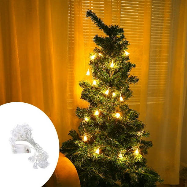 Luces navideñas LED a pilas - Luces blancas cálidas intermitentes de 320 cm con temporizador para árbol navideño y decoración del hogar