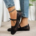 thumbnail image 6 of GPOECD Ballet Elegant Lace Flat Shoes for with Pointed Toe and Mesh Detail Comfortable Everyday Casual Footwear Womens Shoes Black,41, 6 of 8