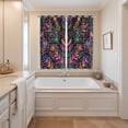thumbnail image 3 of Curtains 63 Inch Length 2 Panels, Mexico Flower Grommets Window Treatment Curtain, Abstract Geometric Colorful Floral Plant Thermal Curtains Drapes for Living Room/Bathroom, 3 of 9