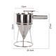 thumbnail image 2 of Dispensador de masa para panqueques de acero inoxidable, dispensador de embudo con soporte para Takoyaki y horneado, 2 of 5