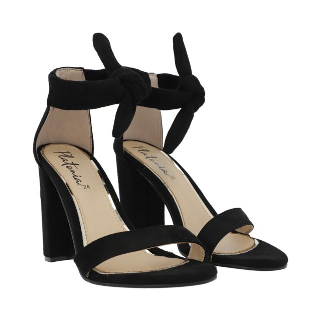 Zapatilla Para Mujer Negro Con Aplicación Nudo En Látigo Platonia VALENTINA-02-NEGRO