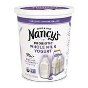 Nancy's Organic Whole Milk Probiotic Yogurt, Plain, 32 oz.