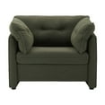 thumbnail image 4 of Myralynn Modern Warp Knitted Fabric Upholstered Lounge Accent Armchair with High Backrest, Detachable Button Cushions, Green, 4 of 6