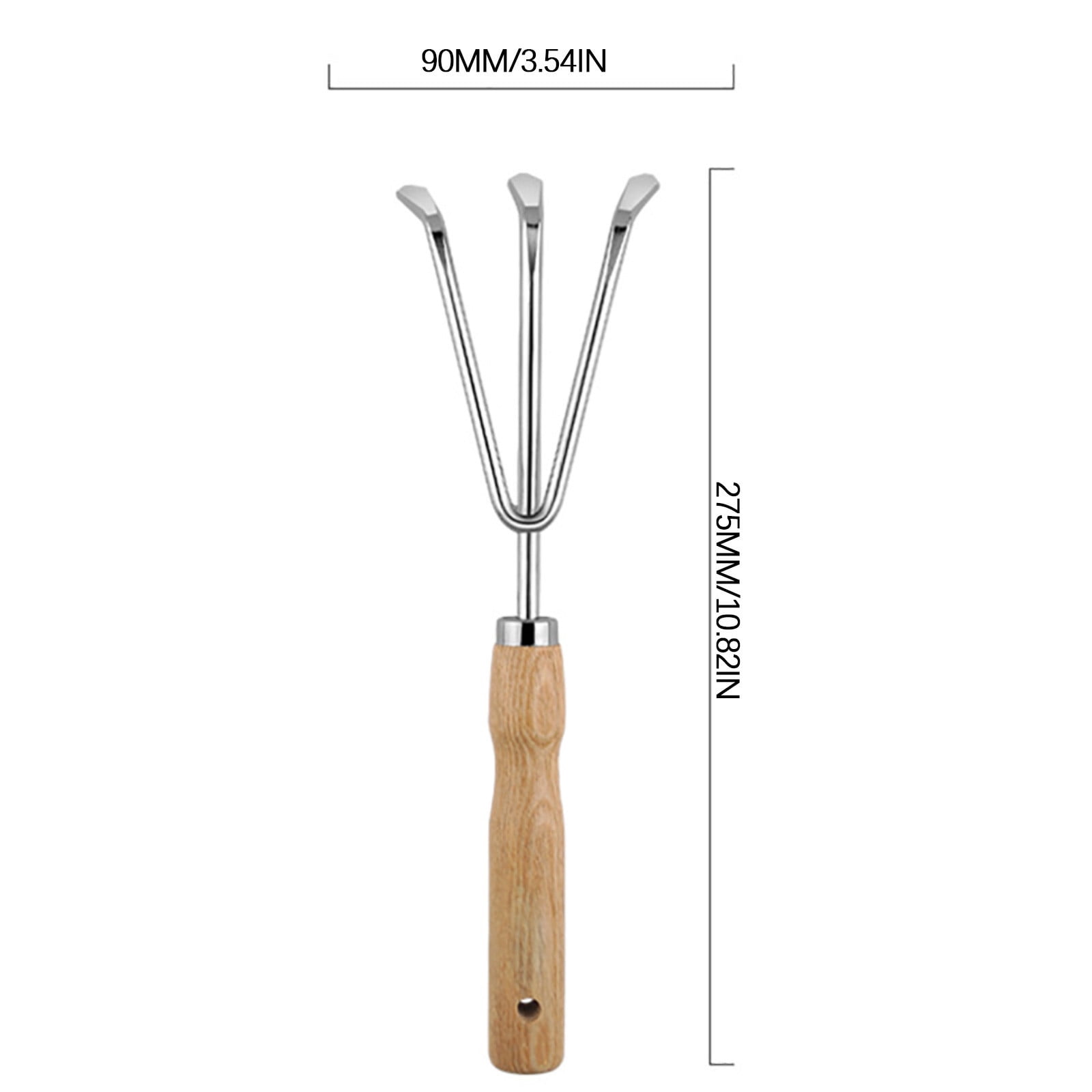 Wooden Handle Stainless Steel Gardening Tool Set, 5 Piece Shovel Rake Weeding Kit, Rust Resistant Comfort Grip Hand Tools for Flower Vegetable Planting Yard Garden Maintenance