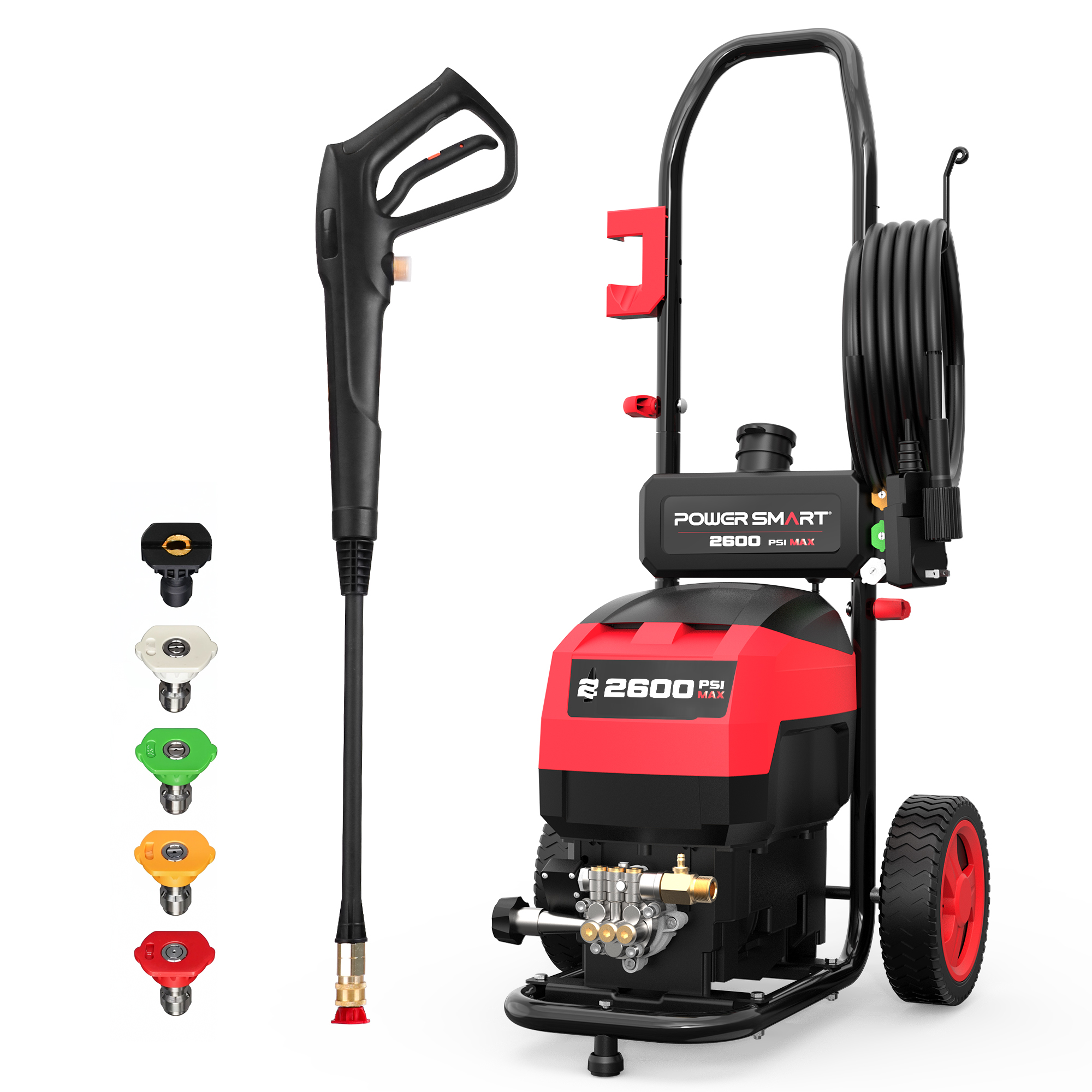 PowerSmart 2600PSI Max at 1.4 GPM AC120V 13 Amps Portable Power Electric Pressure Washer Home Clean