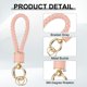 thumbnail image 3 of Uxcell 1 Paquete Llavero de Cuero Trenzado, Anillo de Llavero Correa Tejida con 360 Grados Rotatable para Llave de Coche, Bolsa, Cartera, Oro/Rosa, 3 of 5