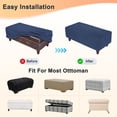 thumbnail image 5 of Uxcell 14" x 20" x 15" Stretch Rectangle Ottoman Cover Fabric Ottoman Slipcovers Footstool Protector for Living Room/Indoor [Navy], 5 of 7