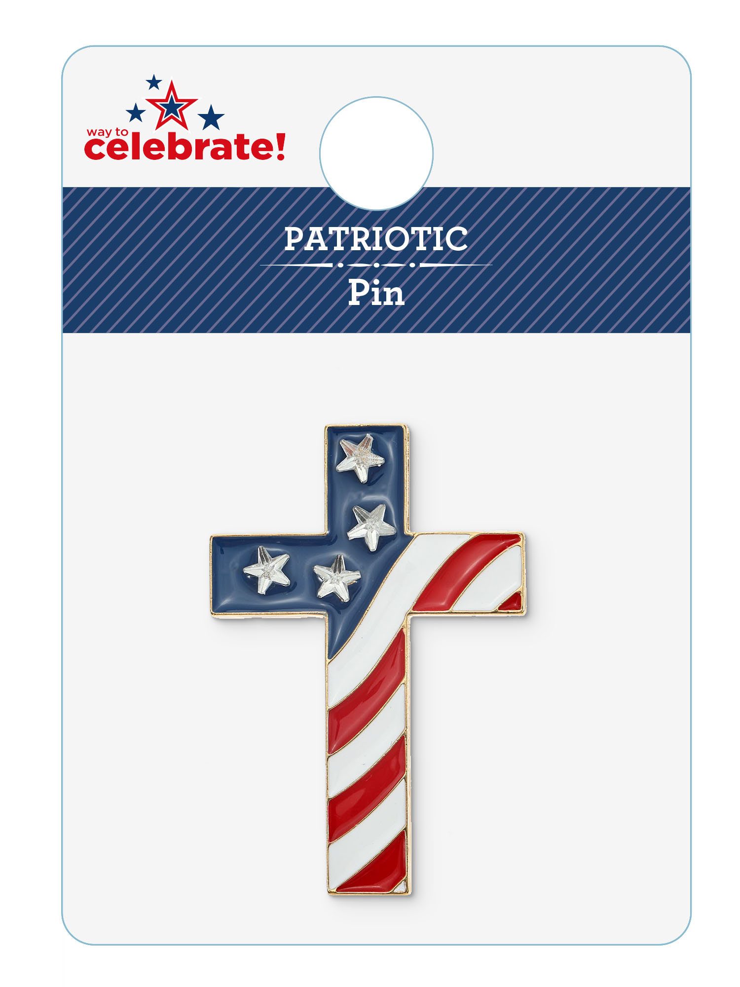 Way to Celebrate Americana Patriotic Cross Pin