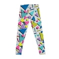 thumbnail image 2 of Totally Tubular! Retro 80s Memphis Style Inspired Geometric Print Leggings sports leggings woman yoga wear ladies, 2 of 6